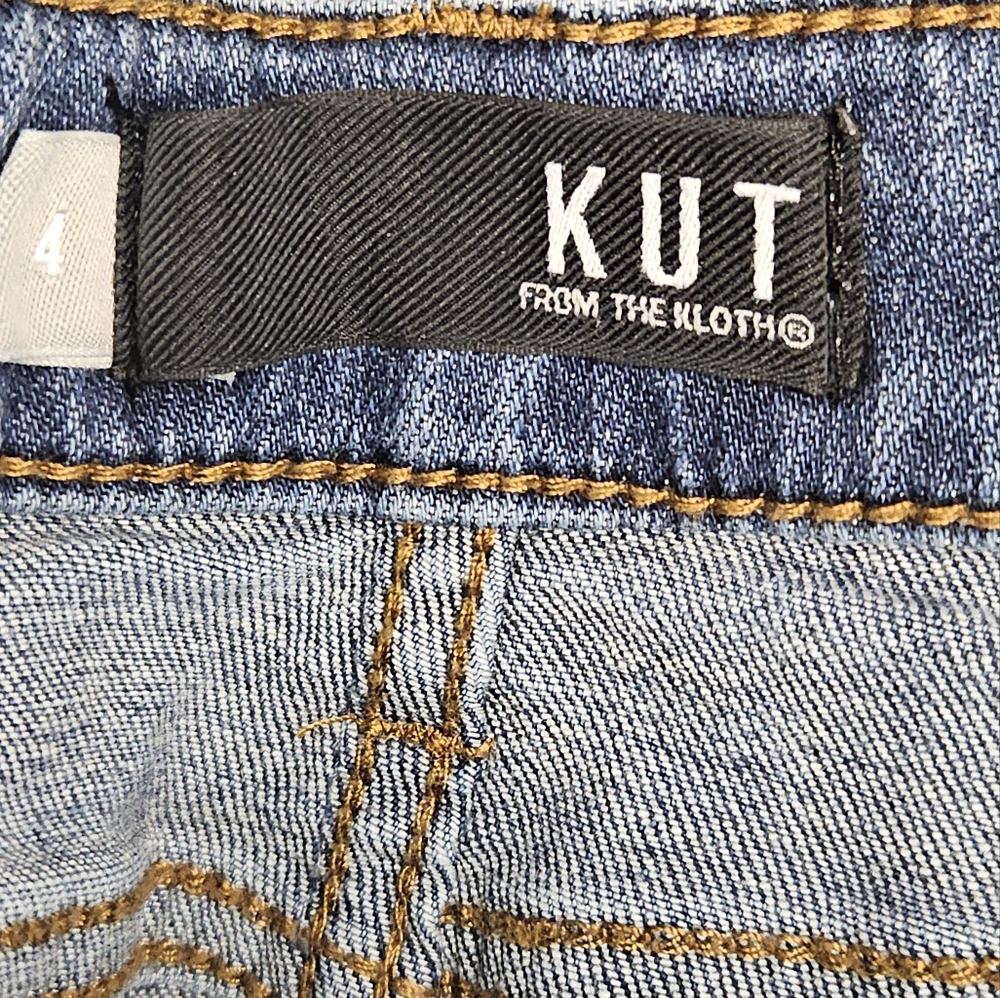 Kut from the Kloth Connie High-Low Distressed Denim Skirt - Picture 4 of 8
